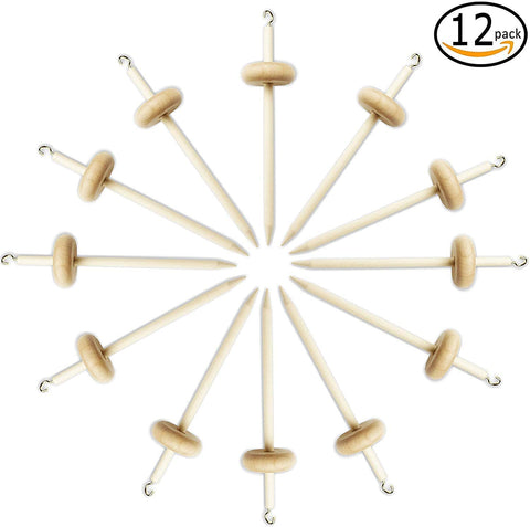 Happy Classy Bulk Drop Spindle Maple Spinning 6" Mini Bottom Whorl 12 Pack