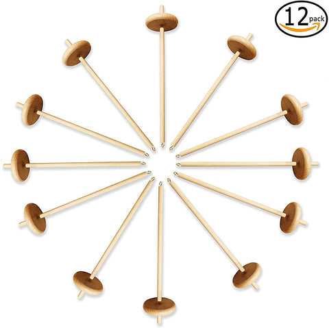 Happy Classy Bulk Drop Spindle Maple Spinning 12" Bottom Whorl 12 Pack