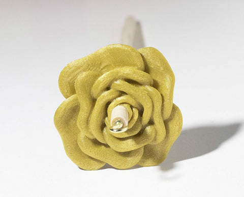 Happy Classy Rose PLA 3D Printed Drop Spindle 12" Length 1.4 oz Gold