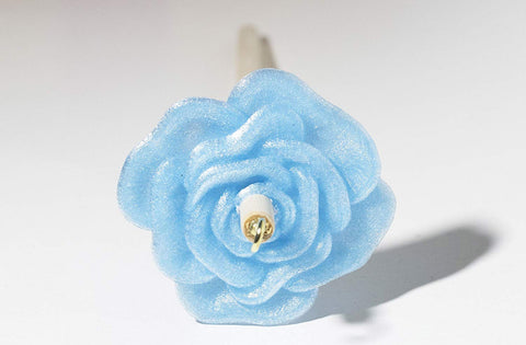 Happy Classy Rose PLA 3D Printed Drop Spindle 12" Length 1.4 oz Baby Blue